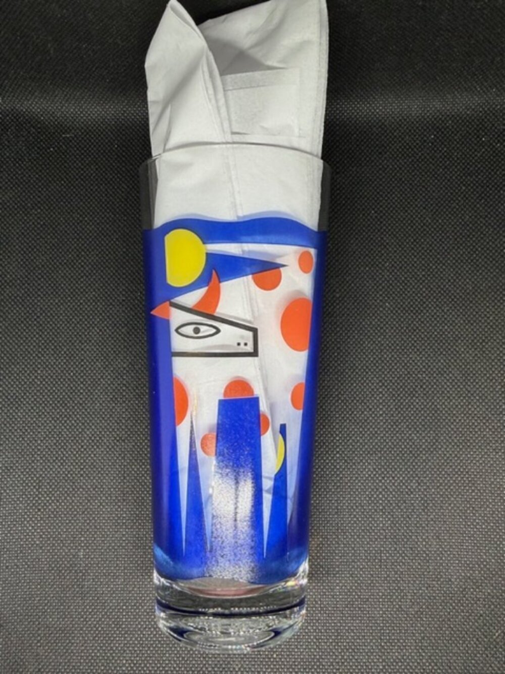 Ritzenhoff Davor Markovic Milk Glass Blue Abstract Germany